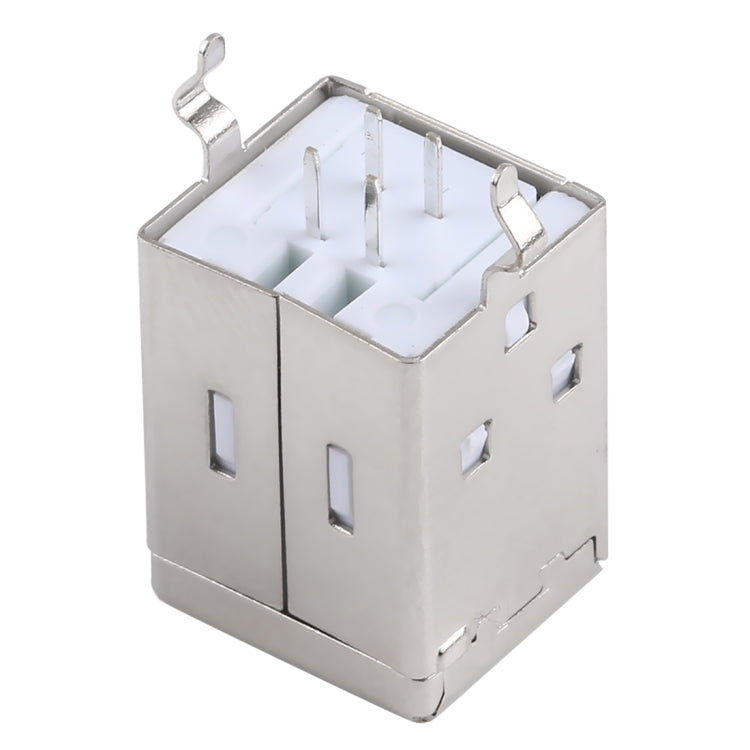 50 PCS USB 2.0 BF 4 Pin 180 Degrees White Jelly Core Iron Case Socket Connector