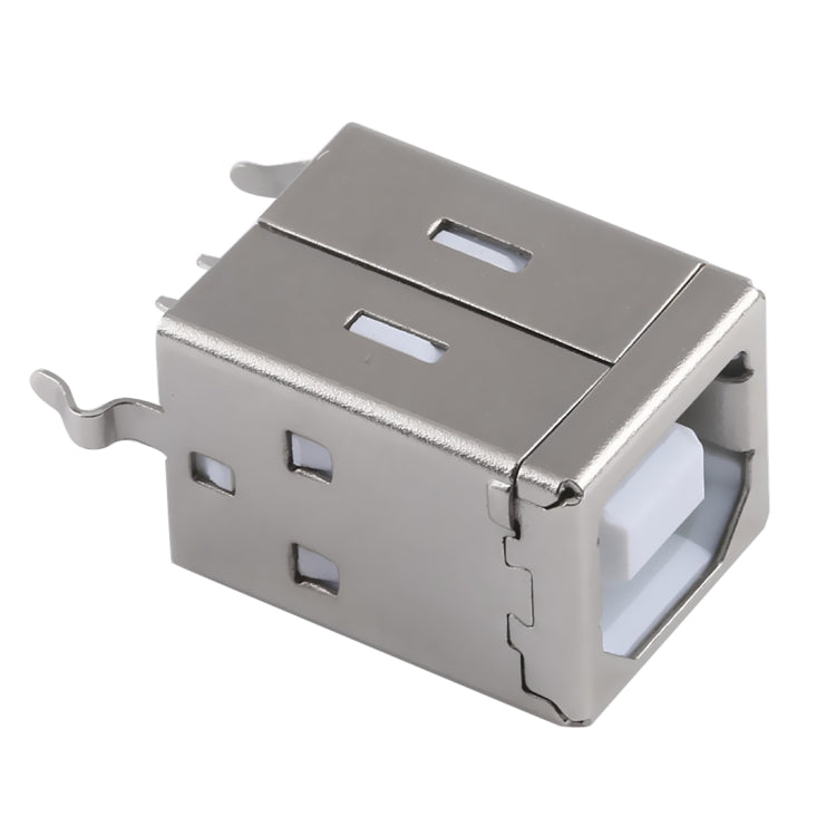 50 PCS USB 2.0 BF 4 Pin 180 Degrees White Carheart Copper Shell Socket Connector