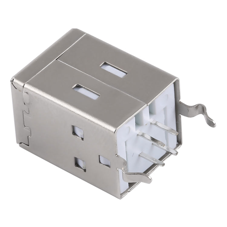 50 PCS USB 2.0 BF 4 Pin 180 Degrees White Carheart Copper Shell Socket Connector