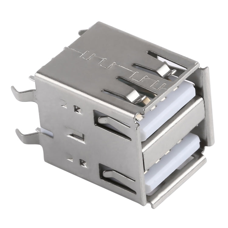 50 PCS USB 2.0 AF 8 Pin 180 Degrees Double Layer Straight Plug 17.0 White Jelly Core Iron Case Socket Connector