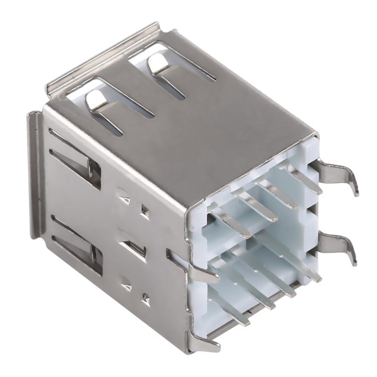 50 PCS USB 2.0 AF 8 Pin 180 Degrees Double Layer Straight Plug 17.0 White Jelly Core Iron Case Socket Connector