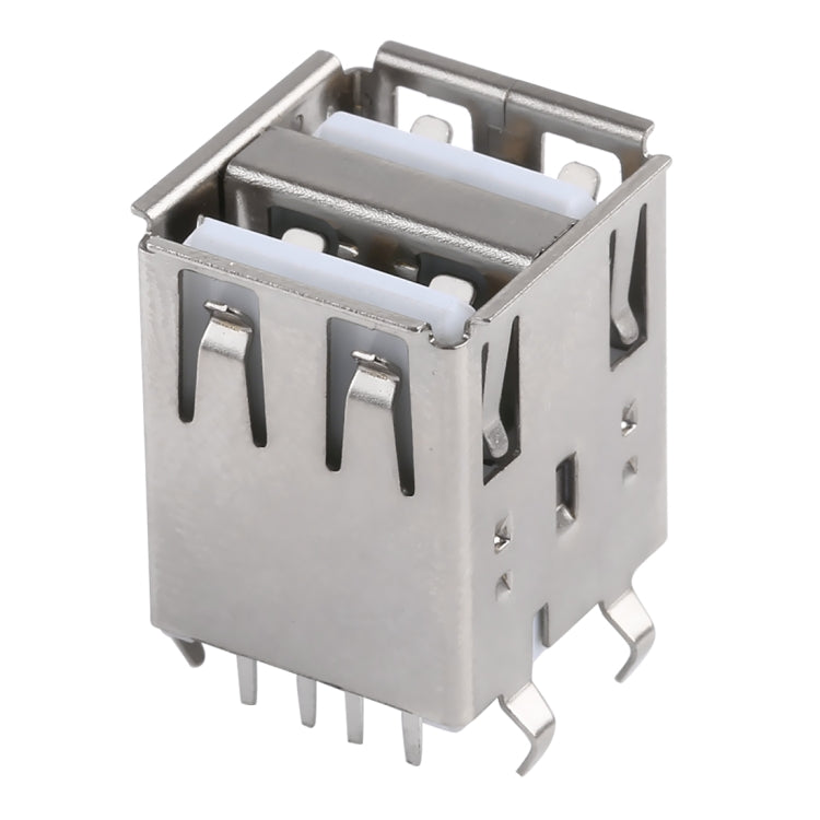 50 PCS USB 2.0 AF 8 Pin 180 Degrees Double Layer Straight Plug 17.0 White Jelly Core Iron Case Socket Connector