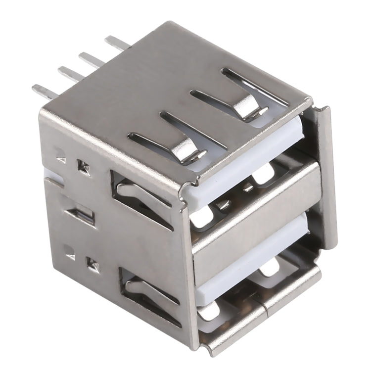 50 PCS USB 2.0 AF 8 Pin 180 Degrees Double Layer Straight Plug 14.0 White Jelly Core Iron Case Socket Connector
