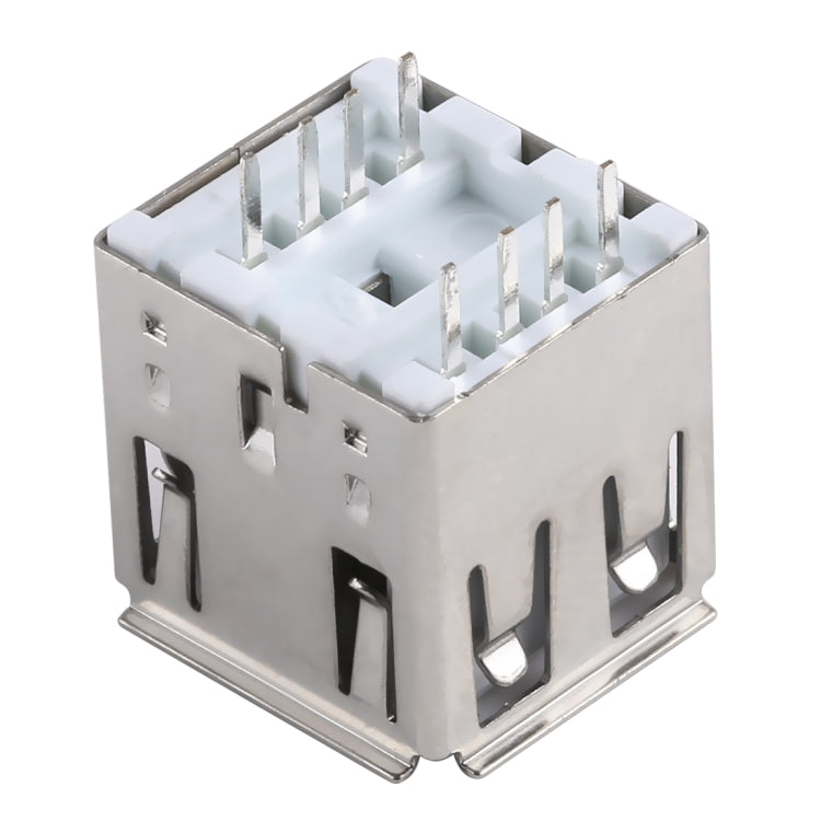 50 PCS USB 2.0 AF 8 Pin 180 Degrees Double Layer Straight Plug 14.0 White Jelly Core Iron Case Socket Connector