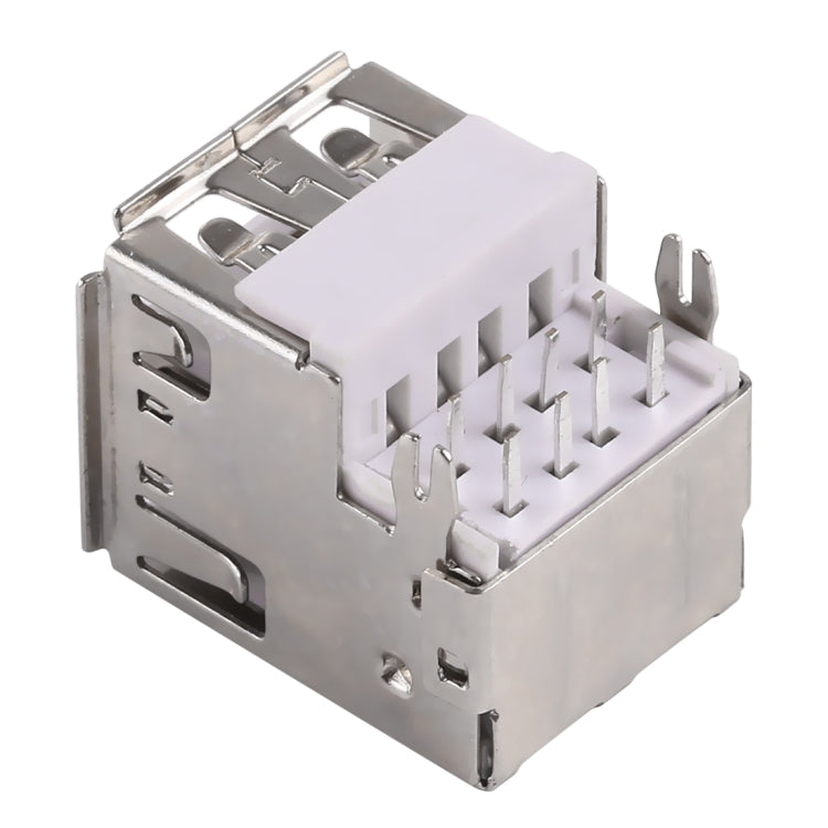 50 PCS USB 2.0 Connector AF 90 Degrees Double Layer Half-pack with Production Date, No Shrapnel, PBT White, Iron Case, Electroplated Semi-tin 1u