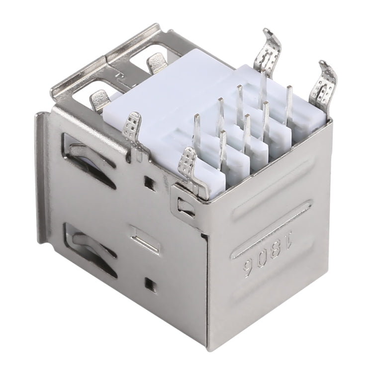 50 PCS USB 2.0 Connector AF 90 Degrees Heavy Plate Double Layer with Edge, PBT White, Iron Case, H Type
