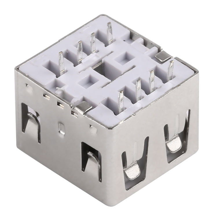 50 PCS USB 2.0 Connector AF 180 Degrees Double Layer without Edge, PBT White, Iron Case, H Type