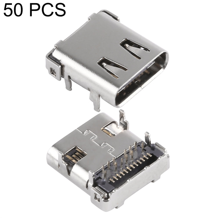 50 PCS USB-C / Type-C Female Host 24 Pin Terminal 12 Vertical 12 Attached Connector