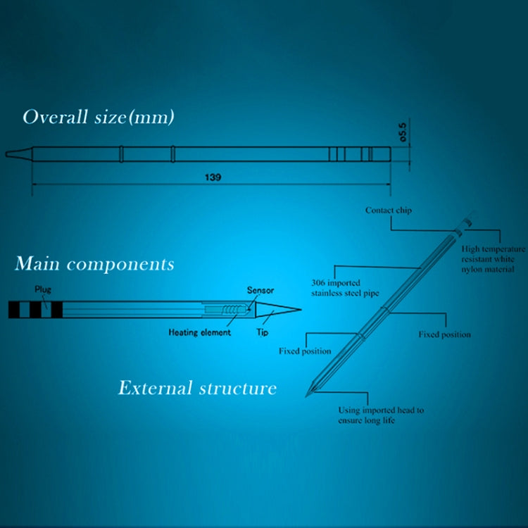 QUICKO T12-KU Black Welding Lead-free Soldering Iron Tip