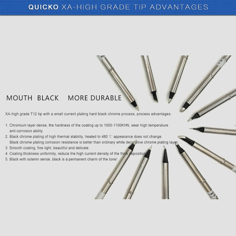 QUICKO T12-B2 Black Welding Lead-free Soldering Iron Tip