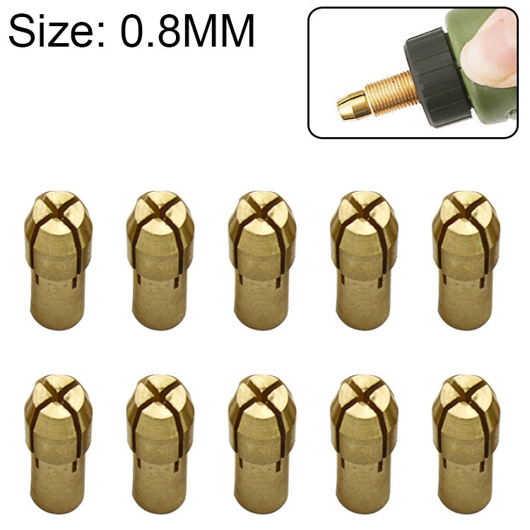 10 PCS Three-claw Copper Clamp Nut for Electric Mill Fittingsï¼ŒBore diameter: 0.8mm