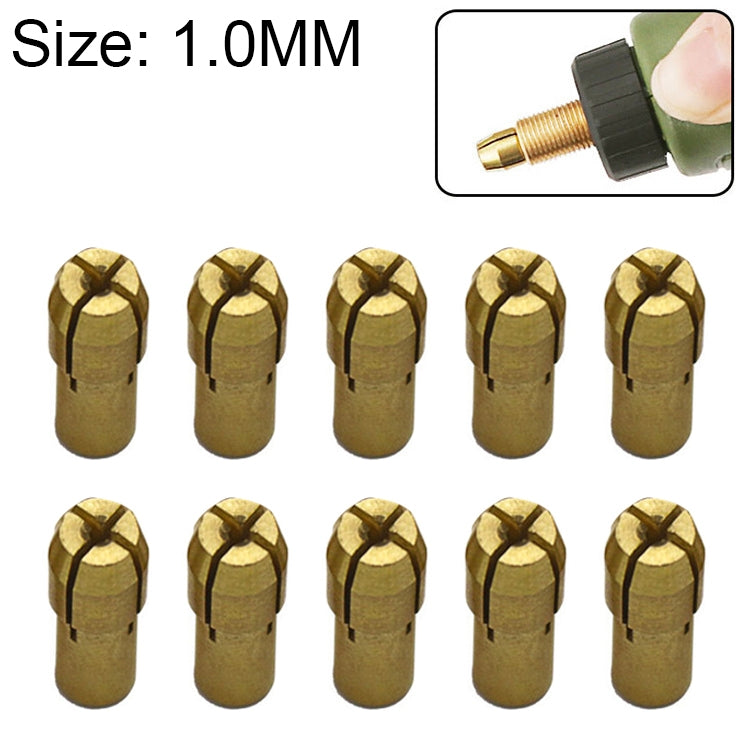 10 PCS Three-claw Copper Clamp Nut for Electric Mill Fittingsï¼ŒBore diameter: 1.0mm