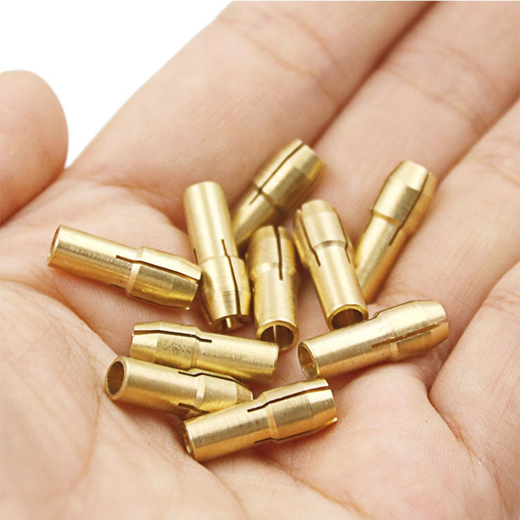 10 PCS Three-claw Copper Clamp Nut for Electric Mill Fittingsï¼ŒBore diameter: 2.2mm