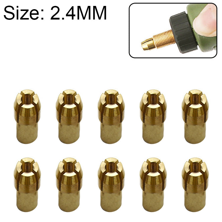 10 PCS Three-claw Copper Clamp Nut for Electric Mill Fittingsï¼ŒBore diameter: 2.4mm