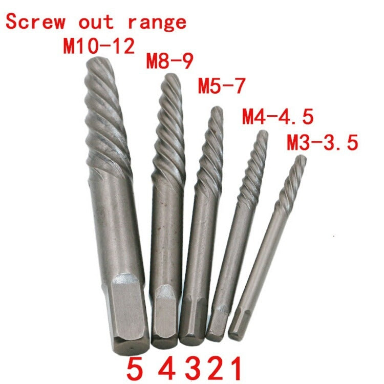 11 PCS High Hardness Machine Repair Broken Head Screw Extractor, Size: 2-10mm