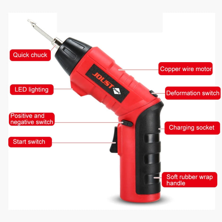 4.8V Outdoor Portable Multi-function Electric Screwdriver Set, EU Plug