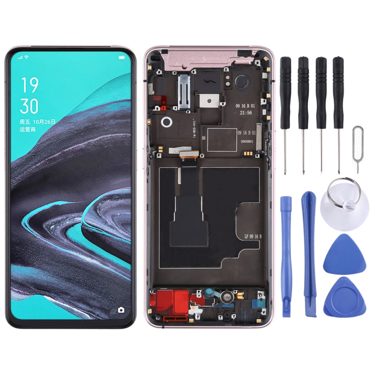 Original LCD Screen for OPPO Reno2 Digitizer Full Assembly with Frame (Pink)