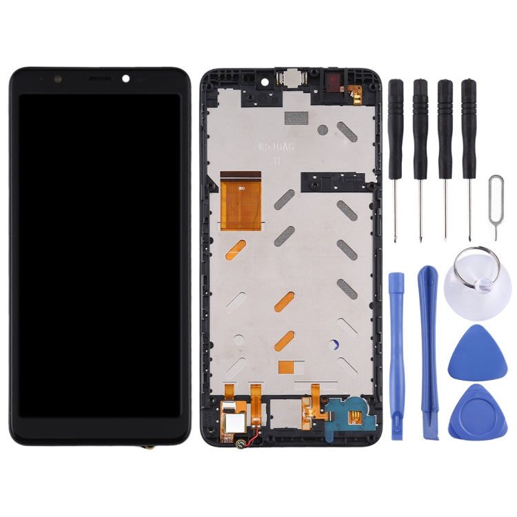 Original LCD Screen for Wiko Y60 Digitizer Full Assembly with Frame (Black)