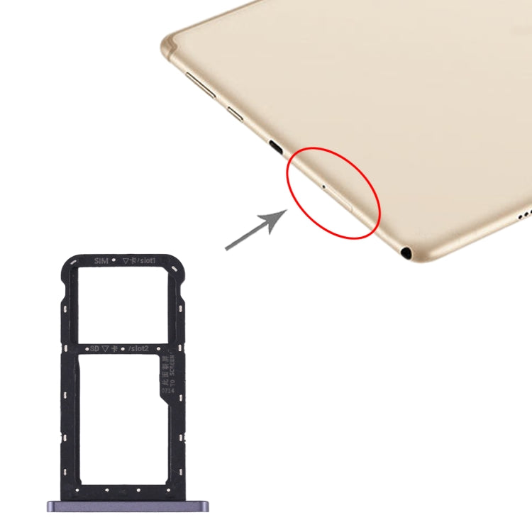 SIM Card Tray + Micro SD Card Tray for Huawei MediaPad M6 10.8 (Black)