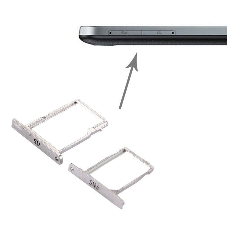 for BlackBerry Classic / Q20 SIM Card Tray + Micro SD Card Tray(Silver)