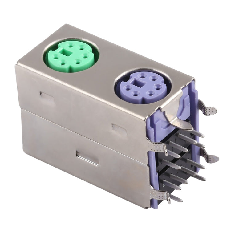 50 PCS PS2 Green and Purple Band Connector with Production Date, Electroplated Nickel Shell, Semi-tin 1u