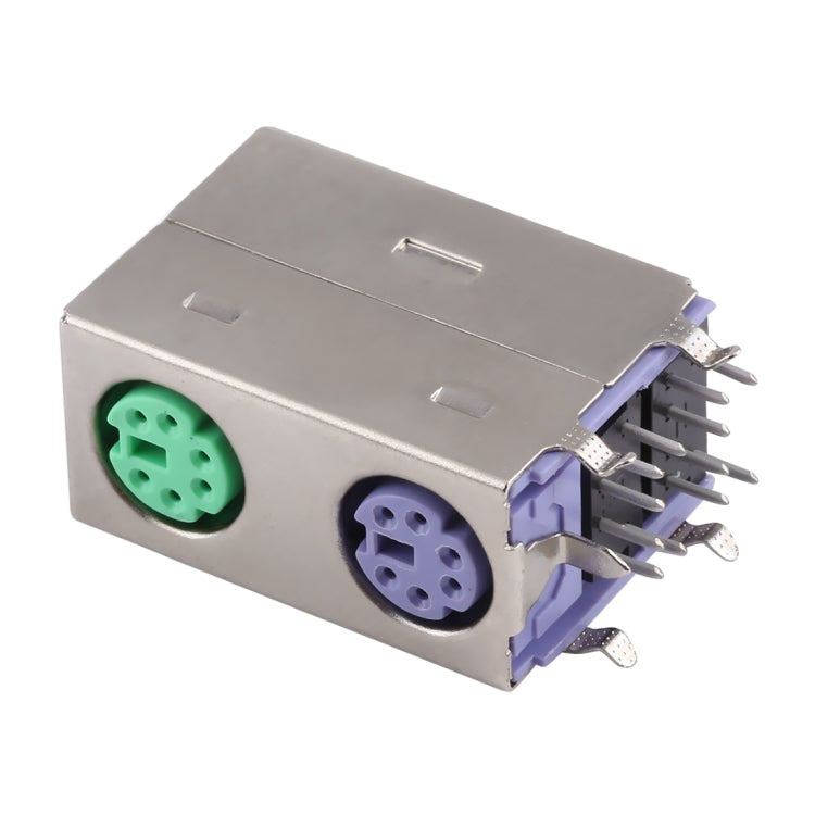 50 PCS PS2 Green and Purple Band Connector with Production Date, Electroplated Nickel Shell, Semi-tin 1u