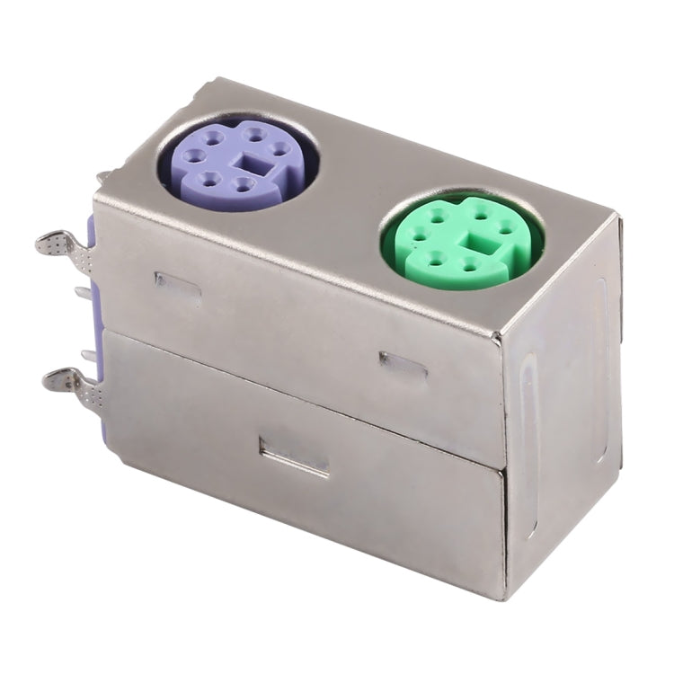 50 PCS PS2 Green and Purple Band Connector with Production Date, Electroplated Nickel Shell, Semi-tin 1u