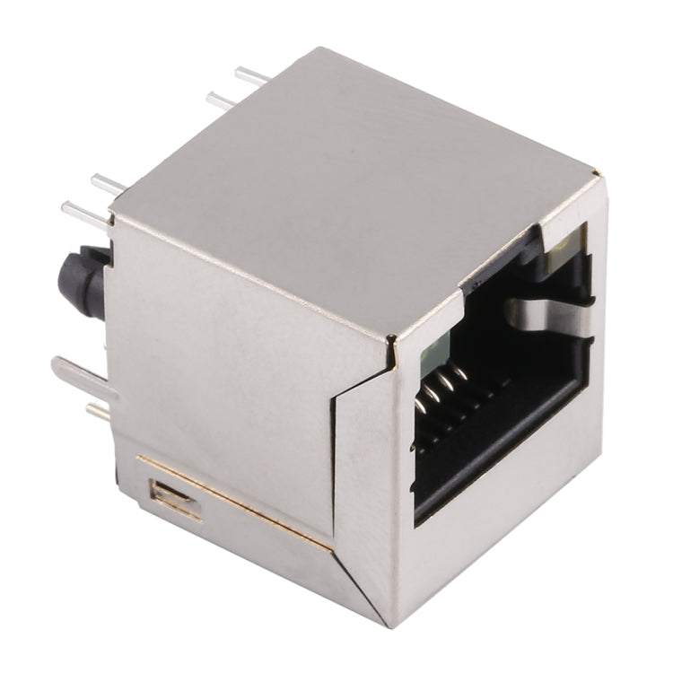 50 PCS RJ45 180 Degrees Straight Plug Full-pack Connector with Light, H Type