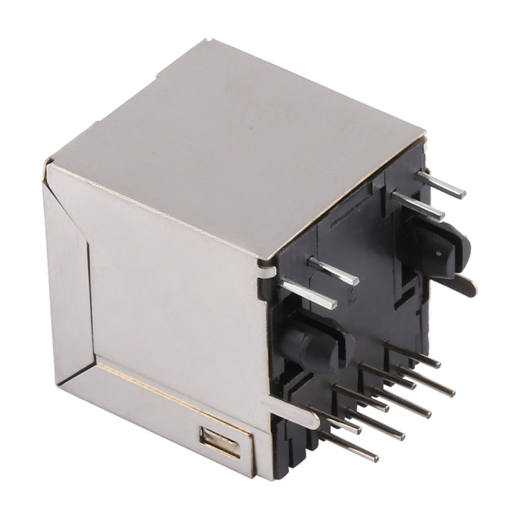 50 PCS RJ45 180 Degrees Straight Plug Full-pack Connector with Light, H Type
