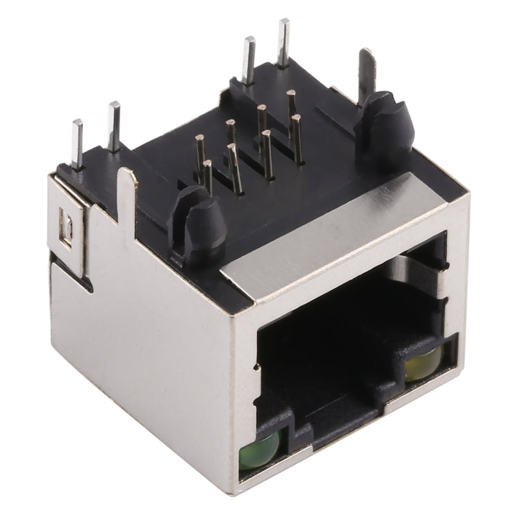 50 PCS RJ45 Shell Housing 15mm Connector with LED Light, No Shrapnel, H Type