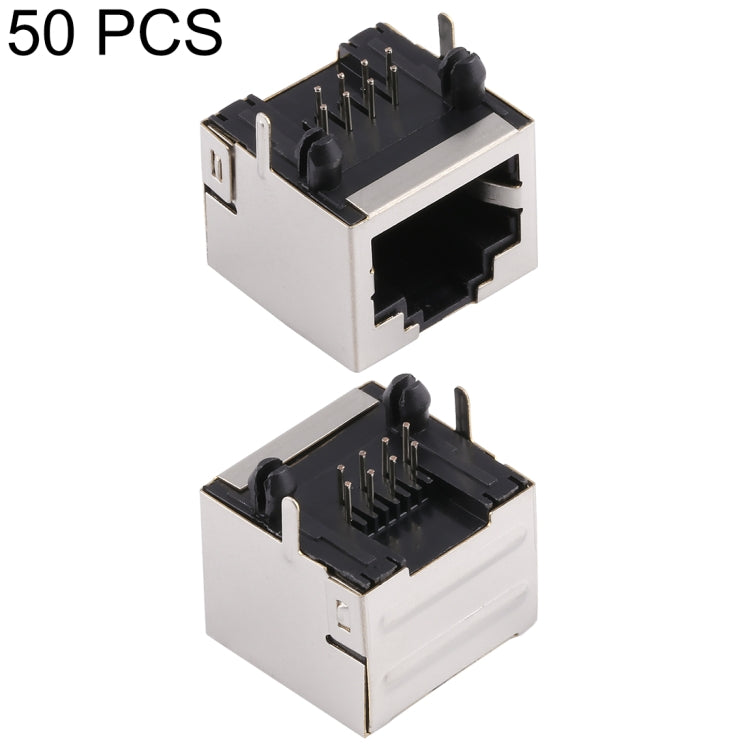 50 PCS RJ45 Shell Housing 15mm Connector without LED Light, No Shrapnel, H Type
