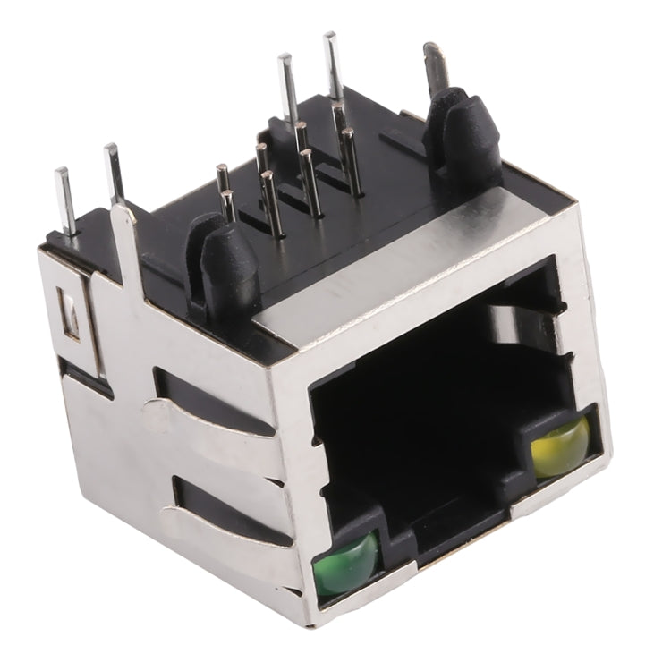 50 PCS RJ45 Shell Housing 15mm Connector with LED Light & Shrapnel, H Type