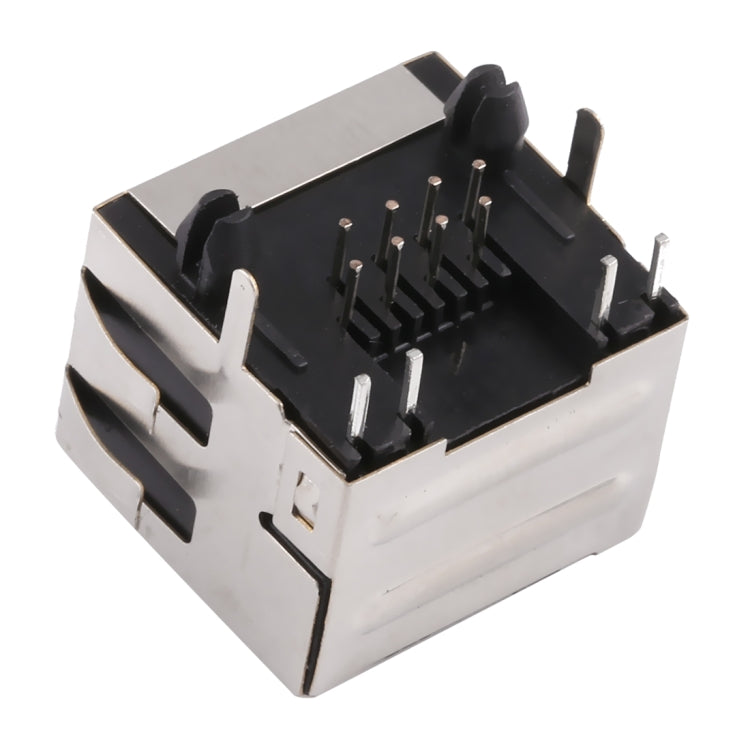 50 PCS RJ45 Shell Housing 15mm Connector with LED Light & Shrapnel, H Type
