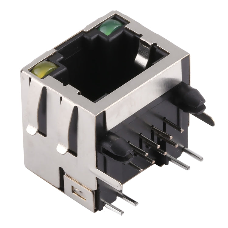 50 PCS RJ45 Shell Housing 15mm Connector with LED Light & Shrapnel, H Type