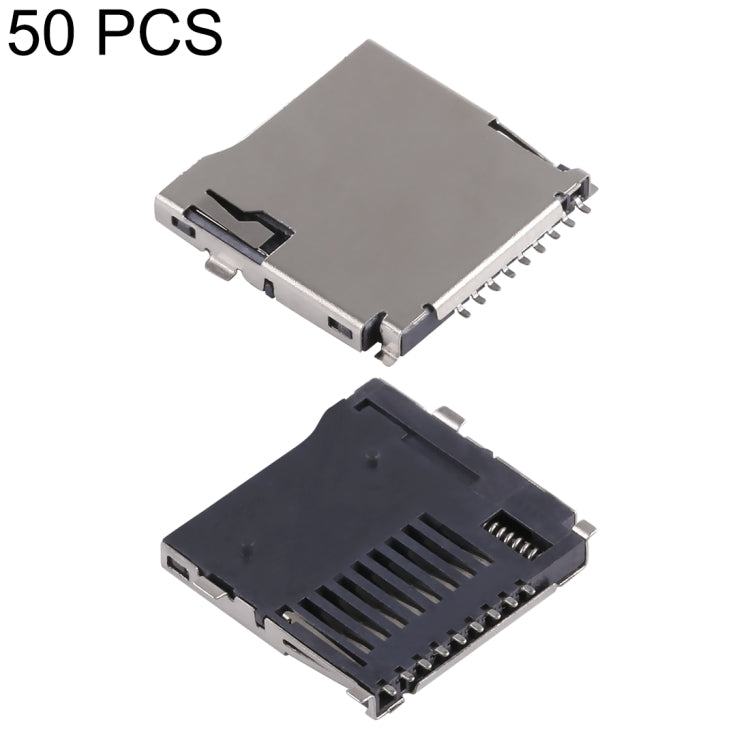 50 PCS Micro SD Welding Card Connector, H Type