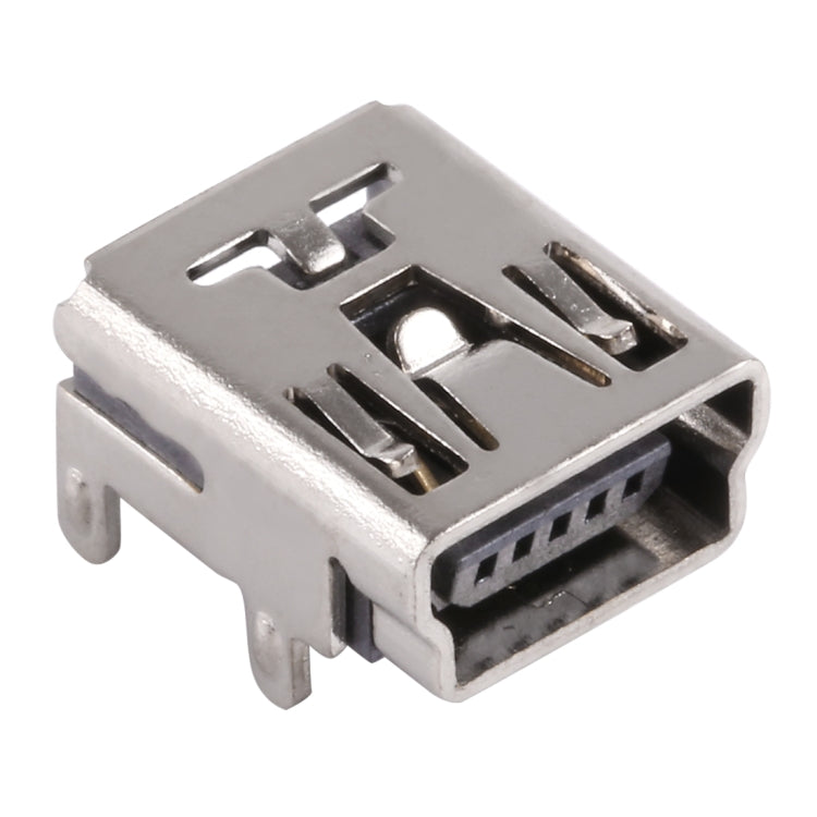 50 PCS Mini USB 5P/F SMT 4 Foot Pin LCP Black Plastic Core Copper Shell Electroplated Nickel Connector