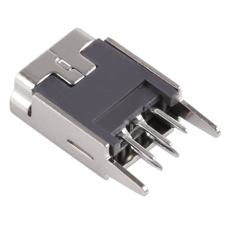 50 PCS Mini USB 5P/F 180 Degrees Straight Plug Straight Foot, LCP Black, Copper Shell, Terminal Electroplating Semi-tin 1u