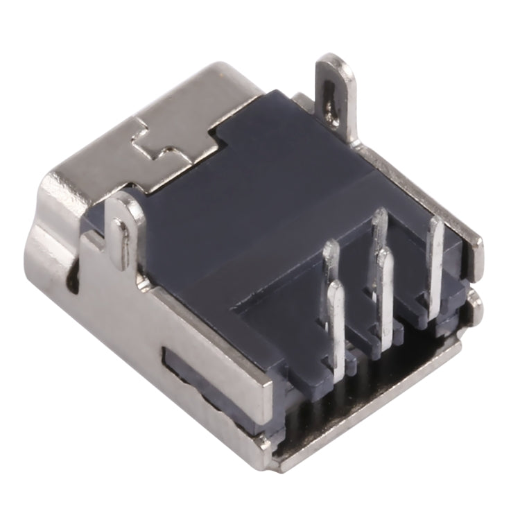 50 PCS Mini USB 90 Degrees 2 Foot Pin Black Plastic Core Copper Shell Electroplated Nickel Connector