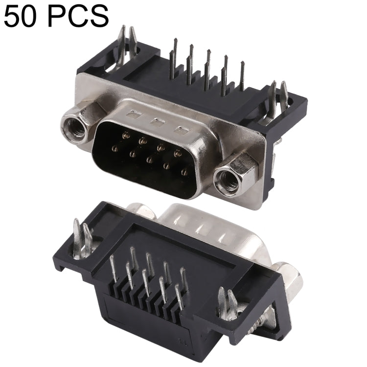 50 PCS DB 9 Pin Male Assembly PCB Solder Type Connector