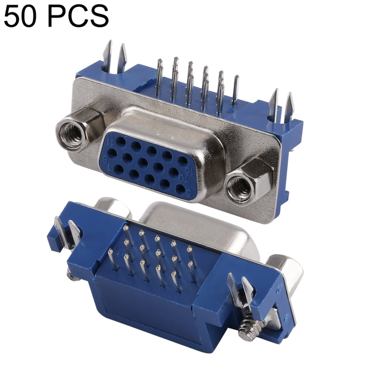 50 PCS 15 Pin Female 3 Rows Type 3.08 VGA PCB Connector