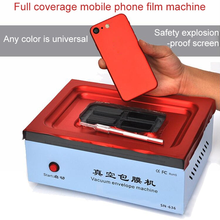 Vacuum Coating Machine Vacuum Envelope Machine DIY Back Cover Film Repair Tool (With Hot Air Gun & 20PCS Film) for Smart Phones