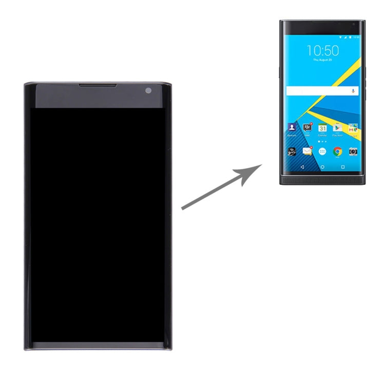 Original LCD Screen for BlackBerry Priv Digitizer Full Assembly with Frame(Black)
