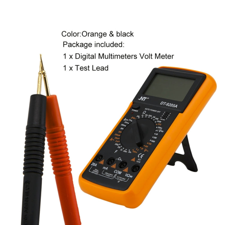 NT9205A Universal High Accuracy General Multimeters Manual Range Digital Volt Meter Digital LCD Count Handheld Universal Meter