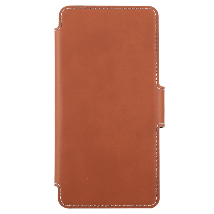 For Microsoft Lumia 650 Horizontal Flip Leather Case with Card Slot + Back Cover with NFC Sticker(Brown)