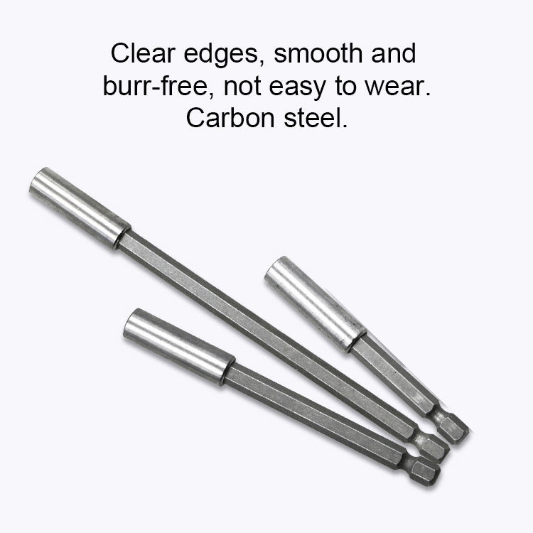 3 in 1 1/4 Electric Batch Head High Magnetism Connecting Rod Pistol Drill Extension Rod Sleeve Fast Turning Joint, Length: 75/100/150mm