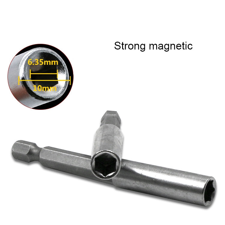 3 in 1 1/4 Electric Batch Head High Magnetism Connecting Rod Pistol Drill Extension Rod Sleeve Fast Turning Joint, Length: 75/100/150mm