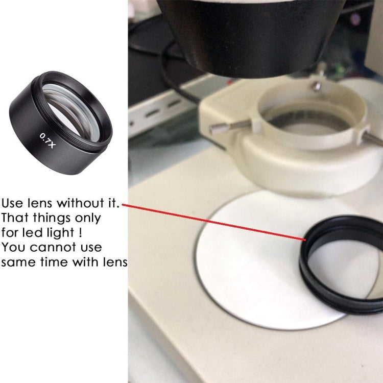 Stereo Microscopes Auxiliary Objective Lens Barlow Lens Magnifier 0.7X WD165