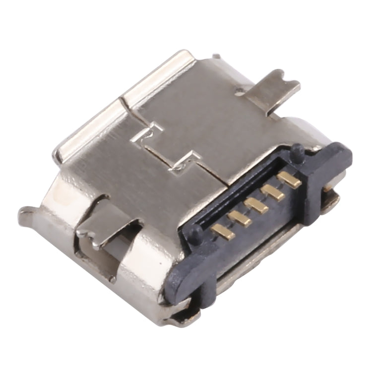 50 PCS Micro USB 5P/F Fixation Pin SMT, Electroplated and Coated with Tin Film, H Type