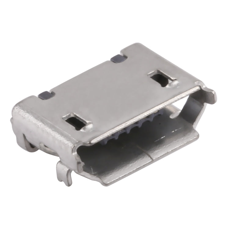 50 PCS Micro USB 5P/F Fixed Foot 6.4 without Positioning Column, with Flanging and Fogged Tin Coil, J Type