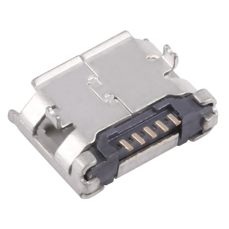 50 PCS Micro USB 5P/F Fixed Foot 6.4 without Positioning Column, with Flanging and Fogged Tin Coil, J Type